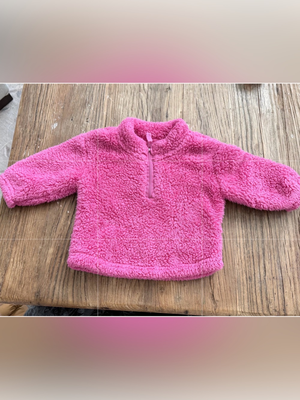 Baby GAP Bright Pink Plush Half-Zip Pullover